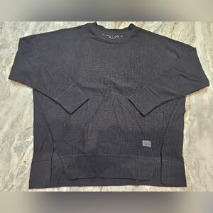 Royce Brand Men’s M Black Waffle Knit Thermal Lounge Top Long Sleeve Cotton